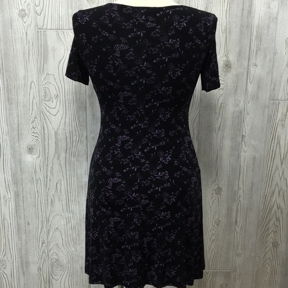 Briggs New York Petite Black & Purple Floral Small Dress - Picture 5 of 9